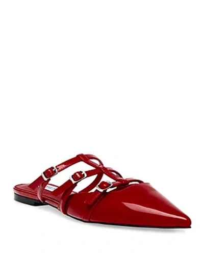 Steve Madden Shatter Pointed Toe Mule In Red Patent