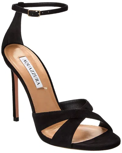 Aquazzura Divine 105 Suede Sandals In Black