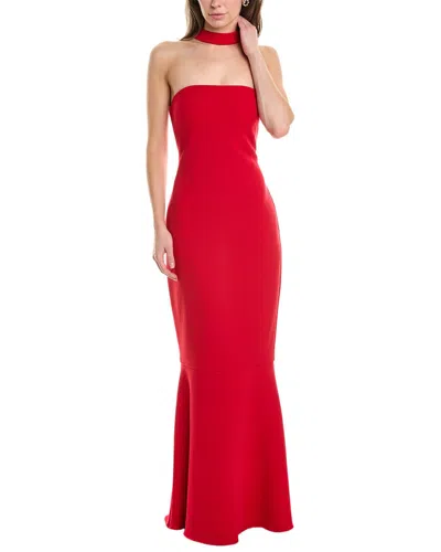 Liv Foster Bonded Crepe Gown In Red