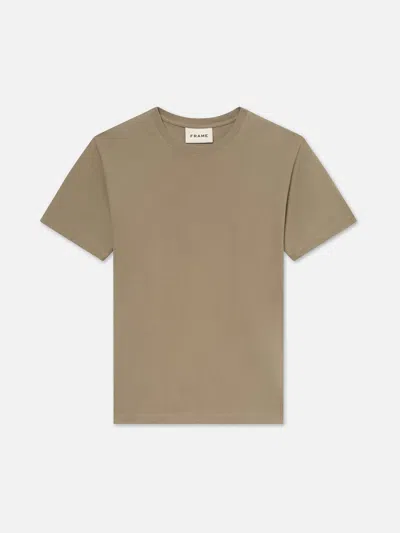 Frame Logo T-shirt Dry Sage 100% Cotton In Green