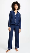Eberjey Gisele Stretch-modal Jersey Pajama Set In Navy/ivory