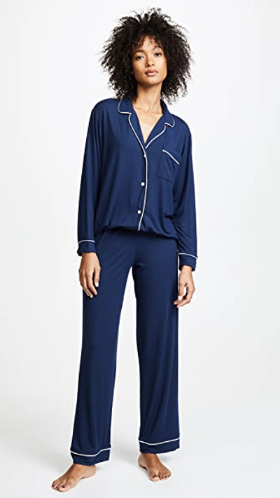 EBERJEY GISELE PJ SET NAVY/IVORY,EBERJ40880