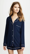 Eberjey Gisele Stretch-modal Jersey Pajama Set In Navy/ivory
