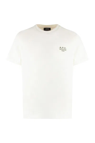 Apc A.p.c. Raymond Cotton Crew-neck T-shirt In Ivory