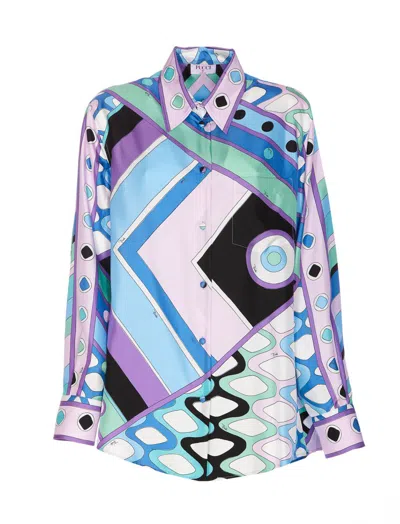 Pucci Vivara-print Silk Shirt In Multicolour