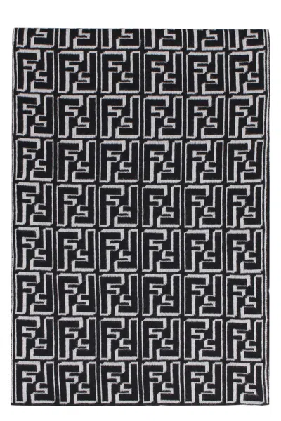 Fendi Allover Ff Jacquard Scarf In Black