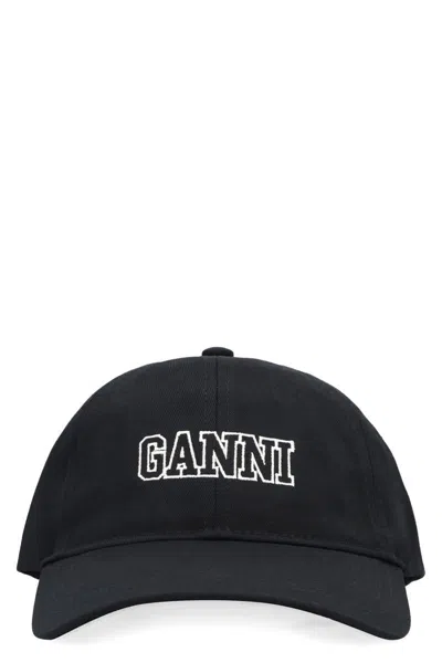 Ganni Logo Cap In Black