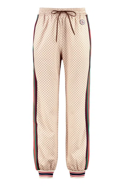 Gucci Track-pants With Contrasting Side Stripes In Beige