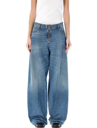 Haikure Bethany Zip Wide-leg Jeans In Piano Blue