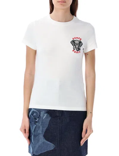 Kenzo Elephant Classic T-shirt In Off White