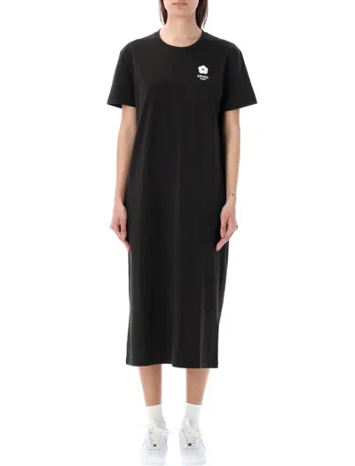 Kenzo Boke Flower Cotton T-shirt Dress In Black