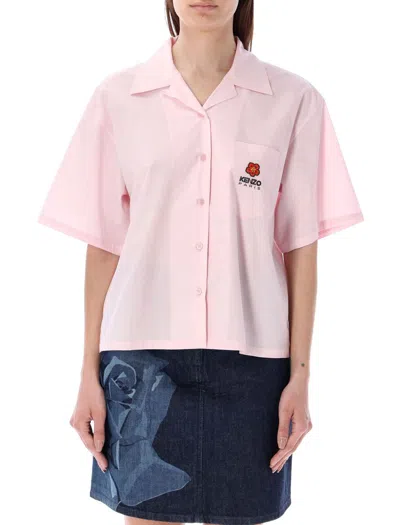 Kenzo Boke Flower Hawaiian Short Sleeve Shirt In Faded_pink