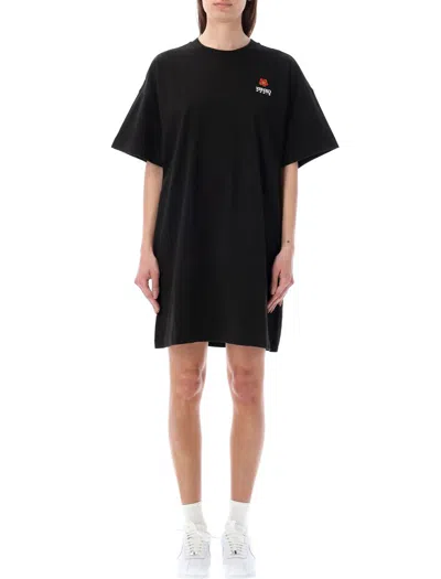 Kenzo Boke Flower T-shirt Dress In Black