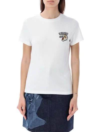 Kenzo Tiger Varsity Classic T-shirt In Off White