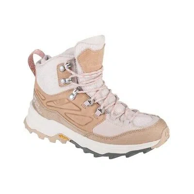Pre-owned Jack Wolfskin Shoes Trekking Women  Cyrox Texapore Mid 40643115629 Cream-beige In Multicoloured