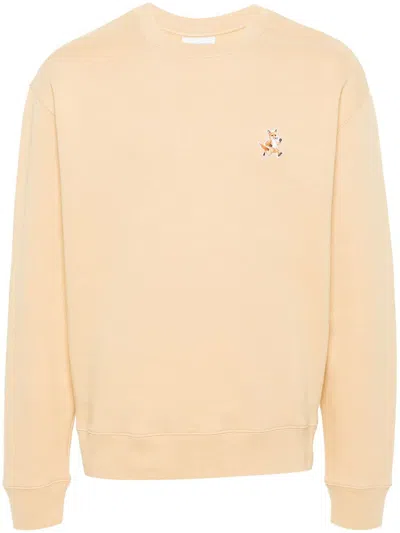 Maison Kitsuné Speedy Fox Cotton Sweatshirt In Yellow