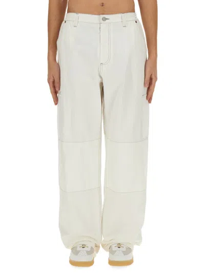 Mm6 Maison Margiela Cotton Canvas Pants In White