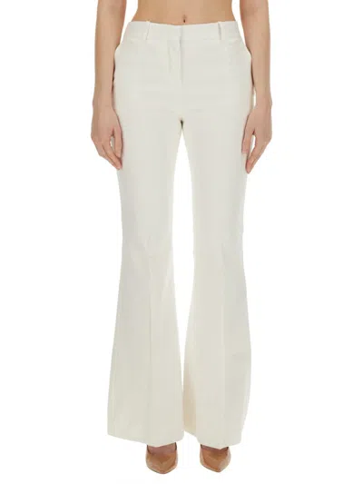 Nina Ricci Linen Bootcut Pants In White