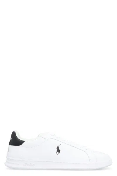 Polo Ralph Lauren Heritage Court Ii Leather Low-top Sneakers In White
