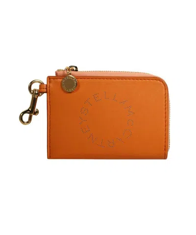 Stella Mccartney Stella Logo Alter-nappa Card Holder In Orange