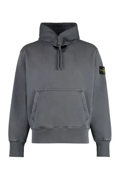 Stone Island Cotton Hoodie In Grey