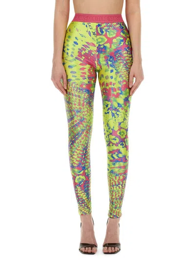 Versace Jeans Couture Leggings With Print In Multicolour