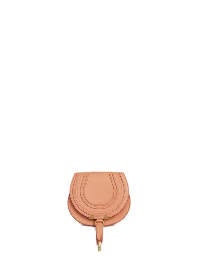 Chloé Marcie Foldover Small Saddle Bag In Pink
