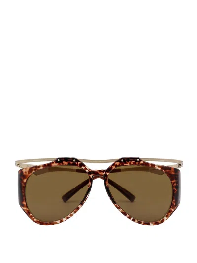 Saint Laurent Eyewear Amelia Pilot Frame Sunglasses In Brown