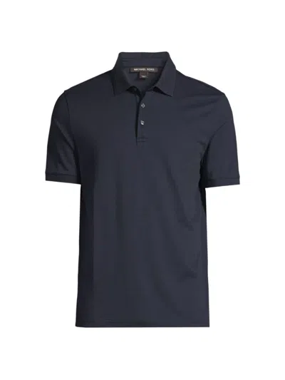 Michael Kors Logo Embroidered Polo Shirt In Midnight
