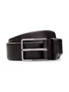 Hugo Boss Italian-leather Belt With Polished Gunmetal Hardware In Dark Brown