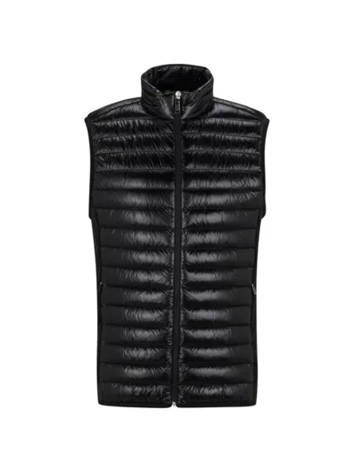 Hugo Boss Lightweight Water-repellent Gilet With Down Filling In Black