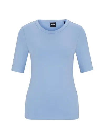 Hugo Boss Slim-fit T-shirt In A Stretch-modal Blend In Blue