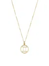 Oradina Women's 14k Yellow Solid Gold Zodiac Pendant Necklace In Gemini