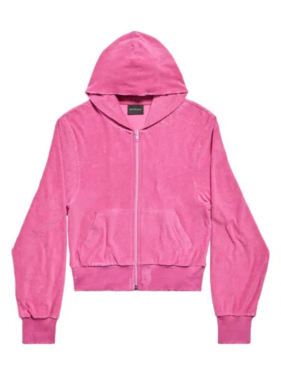 Balenciaga Small Zip-up Hoodie In Pink