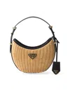 Prada Women's  Arqué Woven Fabric And Leather Bag In Brown