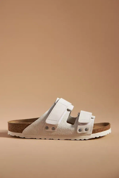 Birkenstock Uji Suede Sandals In Beige,white