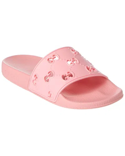 Gucci Gg Rubber Slide In Pink