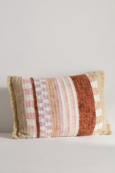 Anthropologie Fabianna Indoor/outdoor Pillow In Red