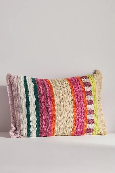 Anthropologie Fabianna Indoor/outdoor Pillow In Pink