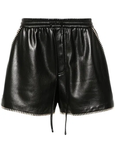 Nanushka Okobor Faux-leather Shorts In Black