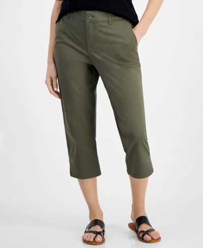 Style & Co Women's Mid-rise Comfort Waist Capri Pants, Created For Macy's In Olive