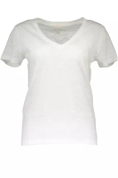 Gant Chic V-neck Logo Tee - Fresh Summer Women's Essential In White
