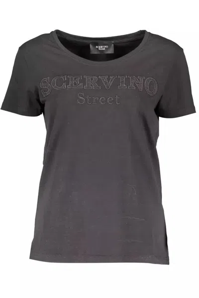 Scervino Street Black Cotton Tops & T-shirt