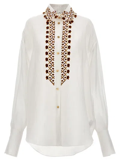 Ermanno Scervino Embroidery Shirt In White