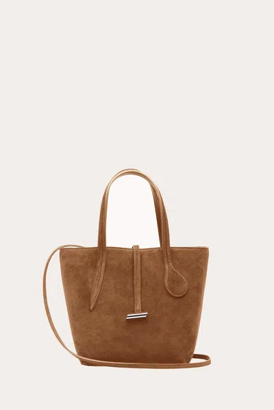 Little Liffner Sprout Tote Mini Chestnut Suede In Brown