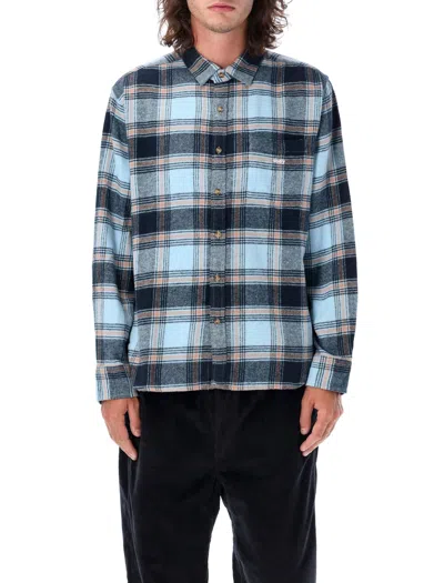 Obey Alex Woven Shirt In Baby Blue