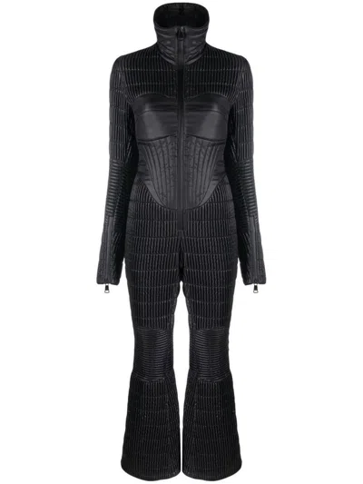 Khrisjoy Quilted High-neck Sky Suit In Black
