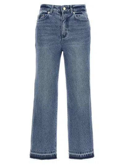 Michael Kors Crop Flare Jeans In Blue