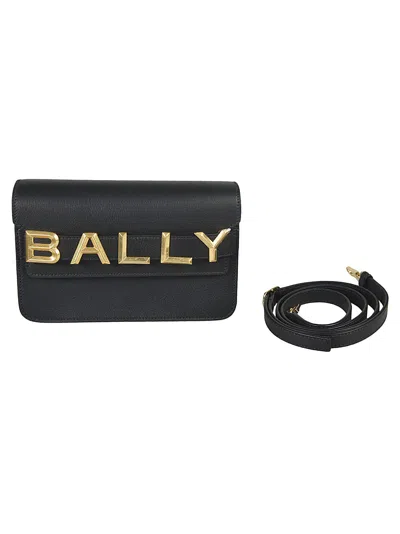 Bally Logo Crossbody Bag In Black/gold