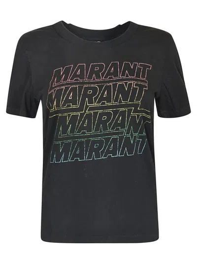 Marant Etoile Ziliani Logo Cotton T-shirt In Black
